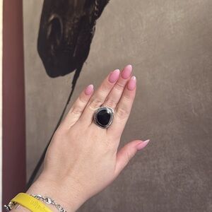 Black Onyx and Sterling Silver Ring